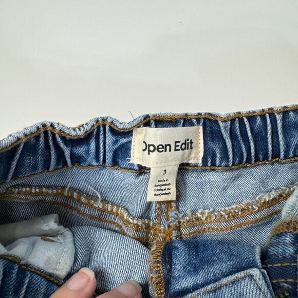 Open Edit Toddler Boy's Blue Denim Stretch Waist Jeans Size 3 - Picture 4 of 5